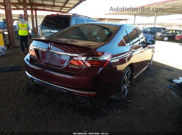 1HGCR2F57GA100488 2016 HONDA ACCORD Maroon 