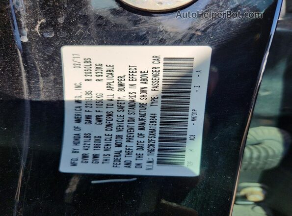 1HGCR2F5XHA159844 2017 HONDA ACCORD Black 