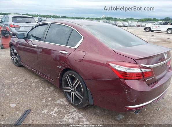 1HGCR2F61GA025649 2016 HONDA ACCORD Burgundy უკანა მარცხენა
