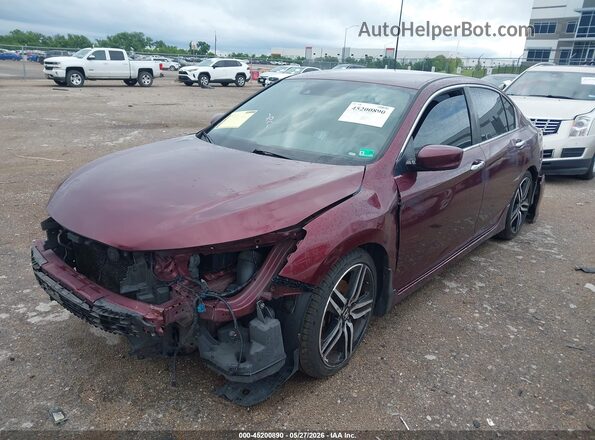 1HGCR2F61GA025649 2016 HONDA ACCORD Burgundy წინა მარცხენა ხედი სამი მეოთხედიდან