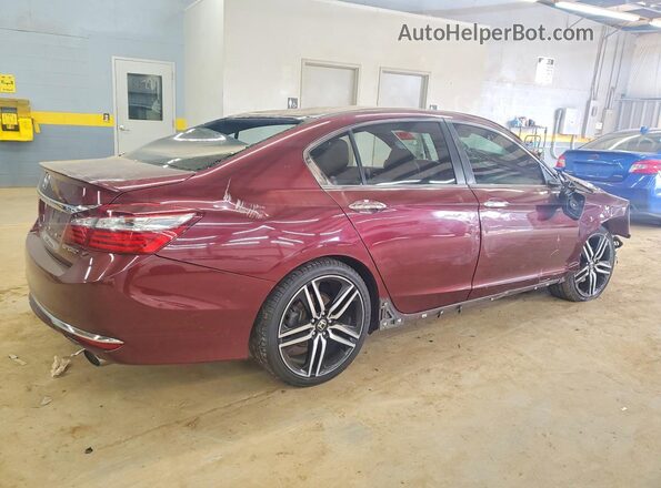1HGCR2F64GA040596 2016 HONDA ACCORD Burgundy 