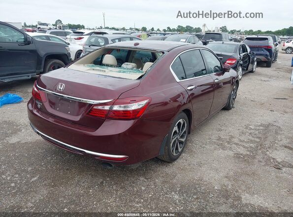 1HGCR2F77GA201743 2016 HONDA ACCORD Maroon Rear right