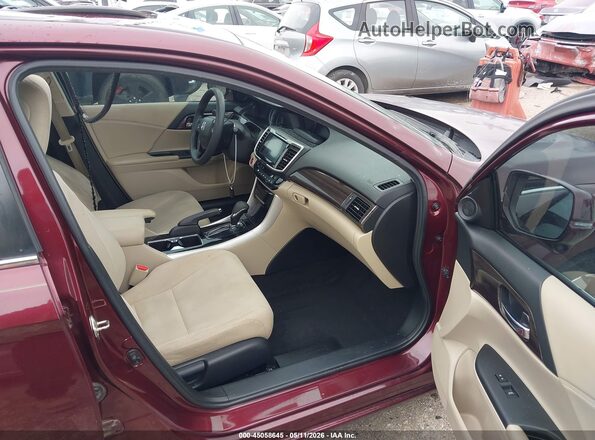 1HGCR2F77GA201743 2016 HONDA ACCORD Maroon Front interior view