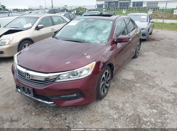 1HGCR2F77GA201743 2016 HONDA ACCORD Maroon Front left