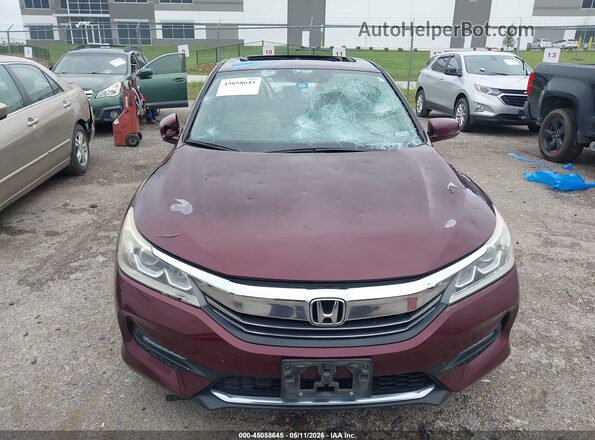 1HGCR2F77GA201743 2016 HONDA ACCORD Maroon Instrument cluster view
