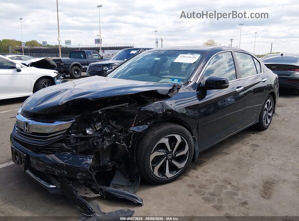1HGCR2F80GA077016 2016 HONDA ACCORD Black Front left