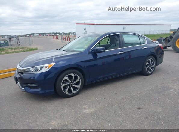1HGCR2F84GA086737 2016 HONDA ACCORD Blue წინა მარცხენა ხედი სამი მეოთხედიდან