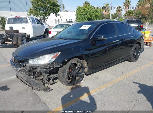 1HGCR2F85GA004837 2016 HONDA ACCORD Black Przód lewy