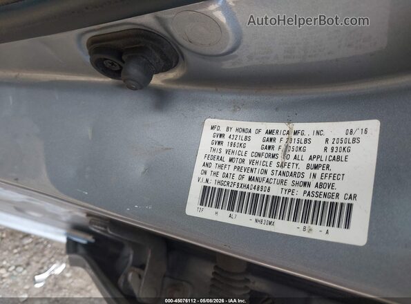 1HGCR2F9XHA048908 2017 HONDA ACCORD Black Engine compartment view