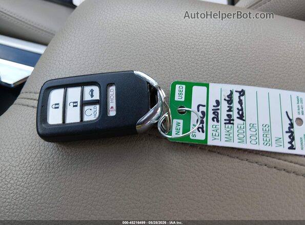 1HGCR3F80GA020496 2016 HONDA ACCORD Белый Вид панели приборов