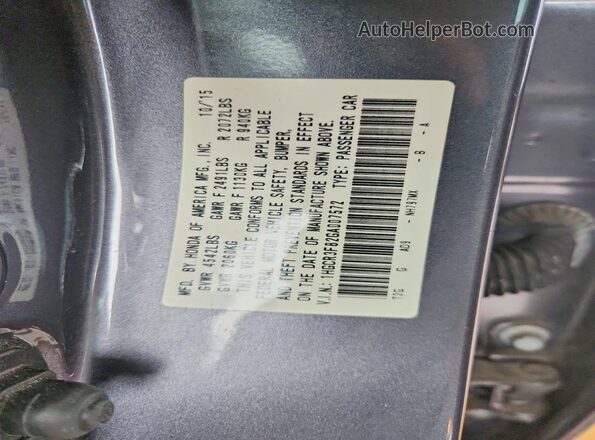 1HGCR3F82GA007572 2016 HONDA ACCORD Gray 