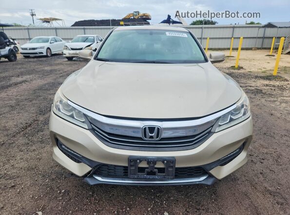 1HGCR3F86HA018902 2017 HONDA ACCORD Beige Front view