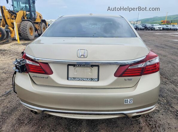 1HGCR3F86HA018902 2017 HONDA ACCORD Beige Rear view