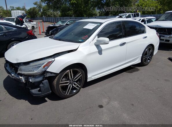 1HGCR3F91GA006664 2016 HONDA ACCORD Белый Передняя левая четверть