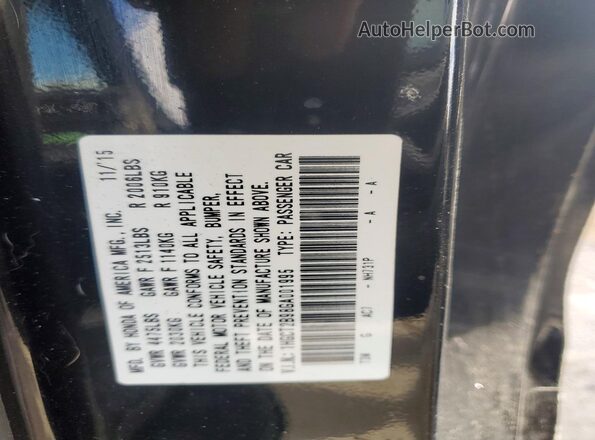 1HGCT2B98GA001995 2016 HONDA ACCORD Black Вид підкапотного простору