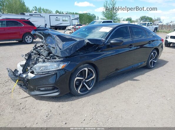 1HGCV1E36KA079194 2019 HONDA ACCORD Black Передня ліва чверть