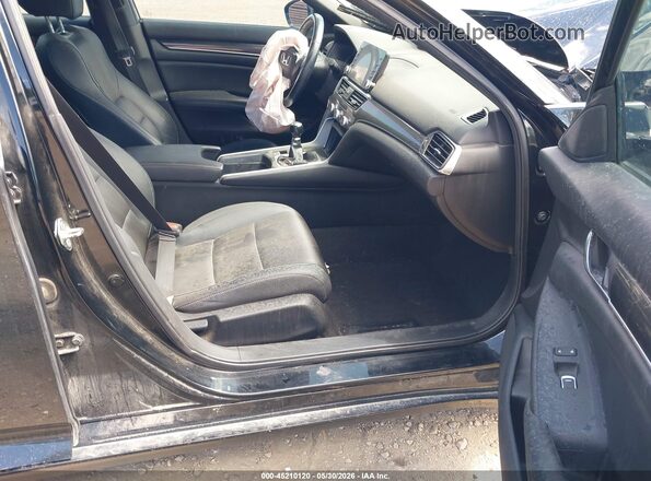 1HGCV1E36KA079194 2019 HONDA ACCORD Black Вид салону спереду