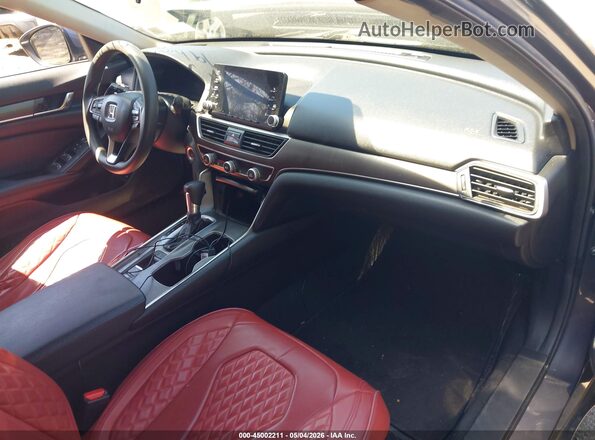 1HGCV1F10KA081262 2019 HONDA ACCORD Gray Вид салону спереду