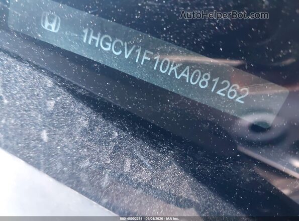 1HGCV1F10KA081262 2019 HONDA ACCORD Gray 
