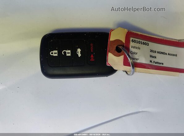 1HGCV1F12KA175370 2019 HONDA ACCORD Black Dashboard view