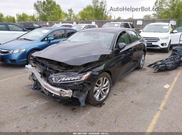 1HGCV1F14KA094810 2019 HONDA ACCORD Black წინა მარცხენა ხედი სამი მეოთხედიდან