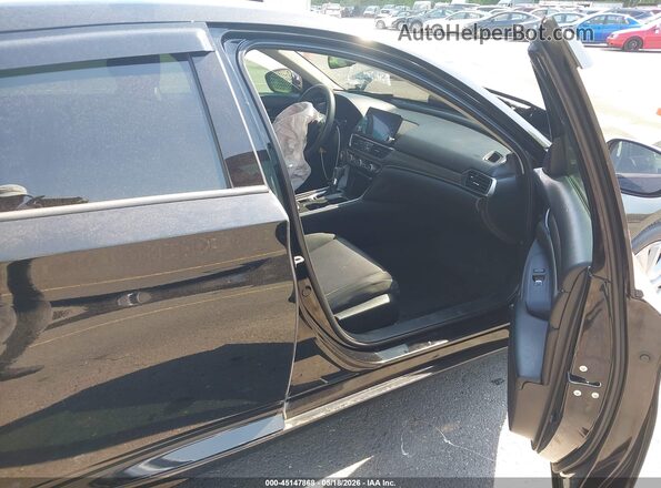 1HGCV1F15JA160778 2018 HONDA ACCORD Black წინა სალონის ხედი