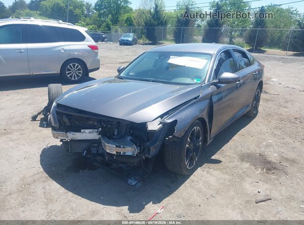 1HGCV1F15KA083492 2019 HONDA ACCORD Gray Przód lewy