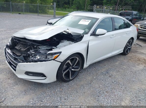 1HGCV1F30KA031236 2019 HONDA ACCORD White წინა მარცხენა ხედი სამი მეოთხედიდან