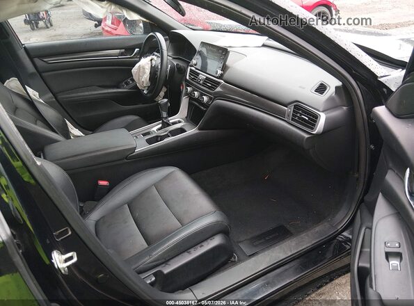 1HGCV1F30KA085331 2019 HONDA ACCORD Черный Вид салона спереди