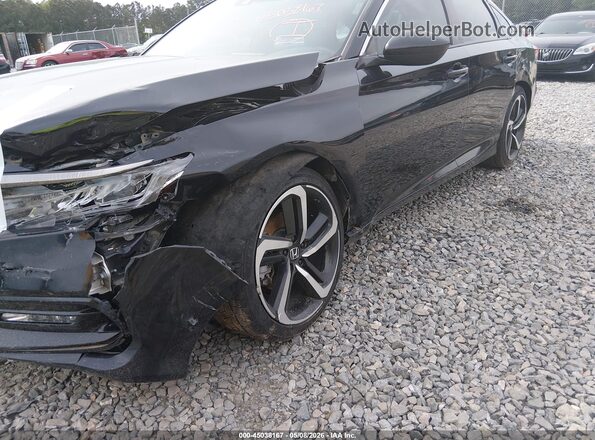 1HGCV1F30KA085331 2019 HONDA ACCORD Черный Вид спереди