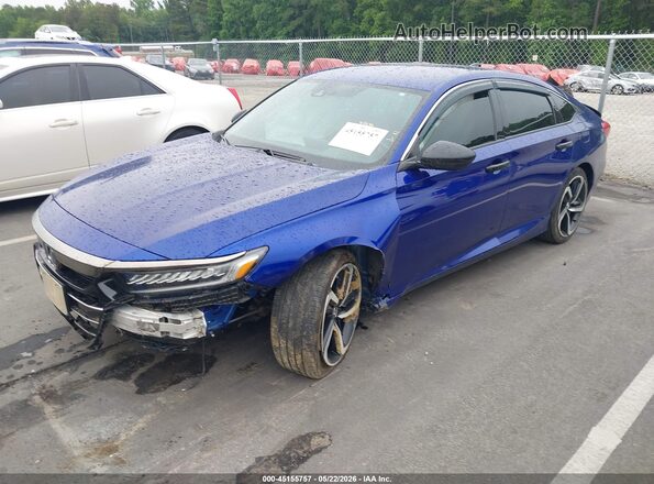 1HGCV1F30NA075483 2022 HONDA ACCORD Blue Vista tres cuartos delantera izquierda