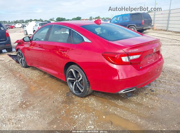1HGCV1F31KA012145 2019 HONDA ACCORD Red Հետևի ձախ