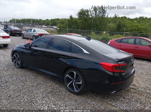 1HGCV1F31KA069638 2019 HONDA ACCORD Black Trasero izquierdo