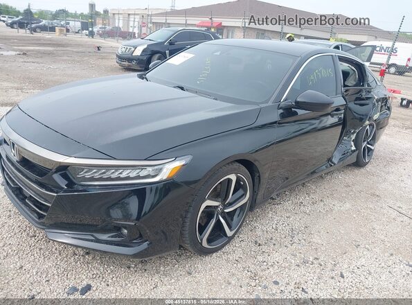 1HGCV1F31MA073112 2021 HONDA ACCORD Black Front left