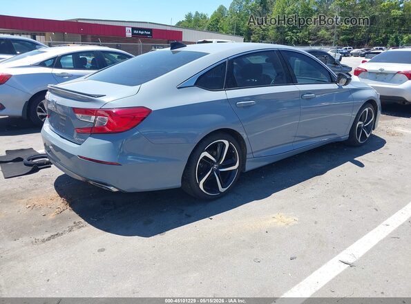 1HGCV1F31MA111213 2021 HONDA ACCORD Light Blue Задняя правая четверть
