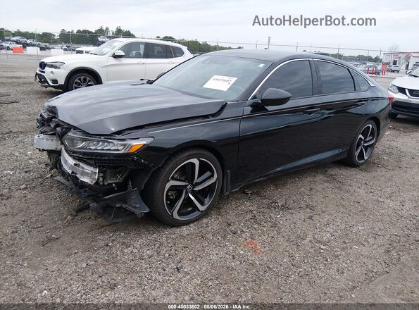 1HGCV1F32KA042917 2019 HONDA ACCORD Black Przód lewy