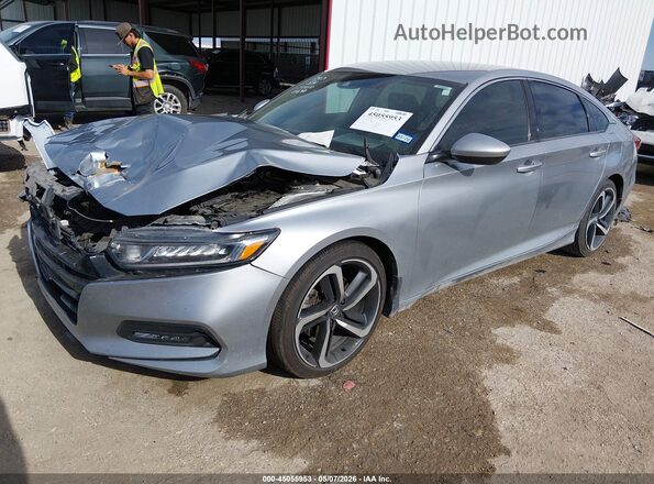 1HGCV1F32KA081698 2019 HONDA ACCORD Silver Передня ліва чверть