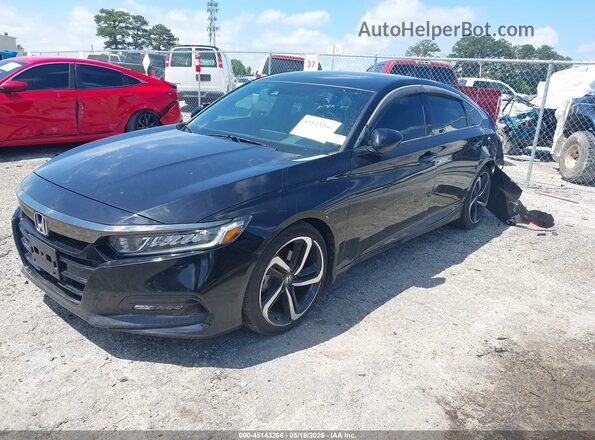 1HGCV1F32LA018098 2020 HONDA ACCORD Черный Передняя левая четверть