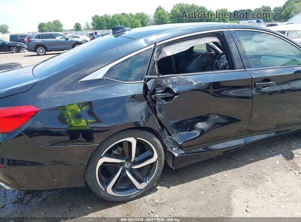 1HGCV1F32LA132988 2020 HONDA ACCORD Black Widok z przodu