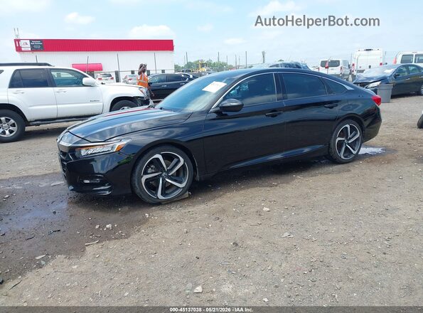1HGCV1F32LA132988 2020 HONDA ACCORD Black Przód lewy