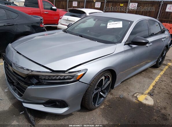 1HGCV1F32MA078402 2021 HONDA ACCORD Gray Vista tres cuartos delantera izquierda
