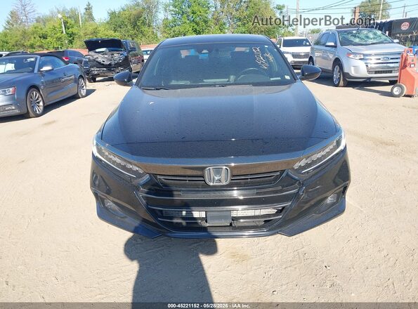 1HGCV1F32MA088251 2021 HONDA ACCORD Black Widok zestawu wskaźników