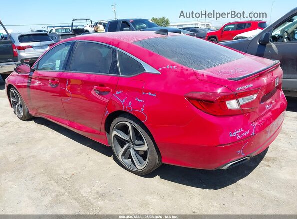 1HGCV1F32MA101435 2021 HONDA ACCORD Red Հետևի ձախ