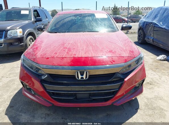 1HGCV1F32MA101435 2021 HONDA ACCORD Red Սարքավորումների վահանակի տեսք