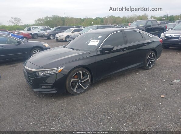 1HGCV1F33KA002636 2019 HONDA ACCORD Black Առջևի ձախ երեք քառորդ տեսարան