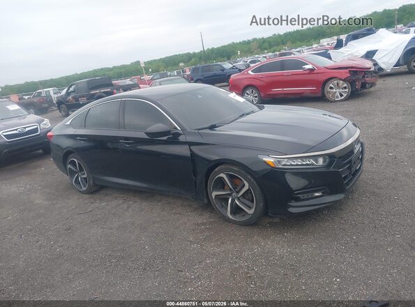 1HGCV1F33KA002636 2019 HONDA ACCORD Black Սալոնի հետևի տեսք