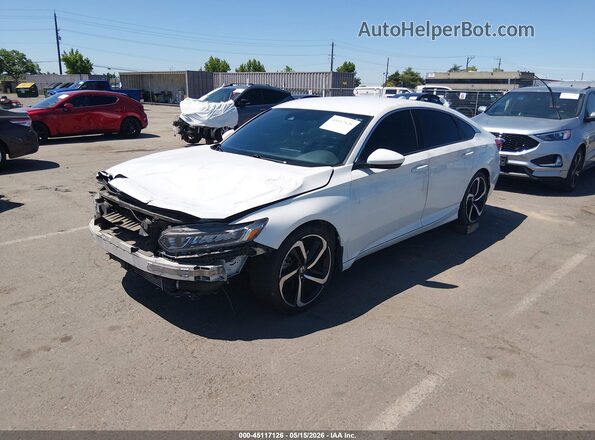 1HGCV1F33KA069611 2019 HONDA ACCORD Белый Передняя левая четверть