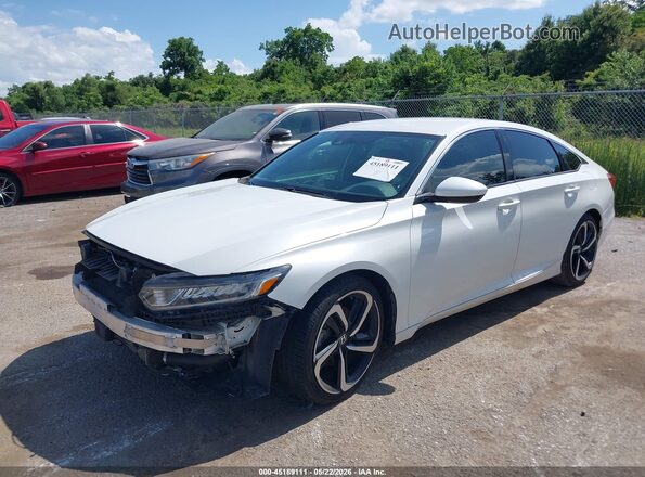 1HGCV1F33KA156537 2019 HONDA ACCORD White Przód lewy