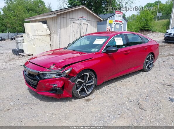 1HGCV1F33MA082104 2021 HONDA ACCORD Red Передня ліва чверть