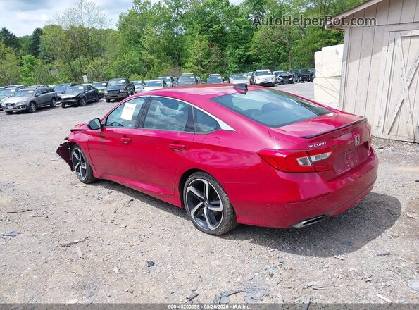 1HGCV1F33MA082104 2021 HONDA ACCORD Red Задня ліва чверть